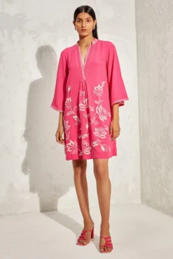 Namrata Joshipura Fuchsia Laurel V-neck Shift Dress