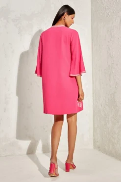 Namrata Joshipura Fuchsia Laurel V-neck Shift Dress -Inca Clothing Shop 1532023nj47 5