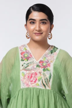 Half Full Curve Tropical Garden Square Sleeve Dress -Inca Clothing Shop 153hfc1 4