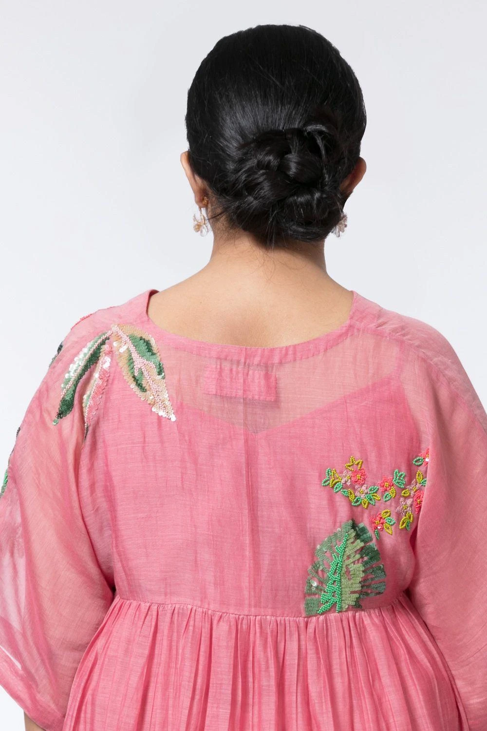 Half Full Curve Sorbet Pink Floral Embroidered Mini Dress 5 Half Full Curve Sorbet Pink Floral Embroidered Mini Dress - Image 5