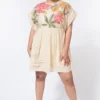 Half Full Curve Ivory Floral Mini Dress