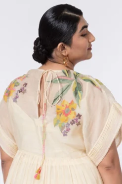 Half Full Curve Ivory Floral Mini Dress -Inca Clothing Shop 153hfc2 5