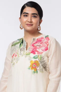 Half Full Curve Ivory Floral Embroidered Flapper Dress 9 Half Full Curve Ivory Floral Embroidered Flapper Dress -Inca Clothing Shop 153hfc6 4