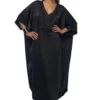 AK-OK By Anamika Khanna Matte Black Silk Kaftan Dress