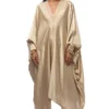 AK-OK By Anamika Khanna Earthy Beige Silk Kaftan Dress