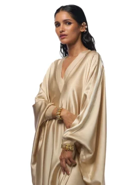 AK-OK By Anamika Khanna Earthy Beige Silk Kaftan Dress -Inca Clothing Shop 16124akok2 4