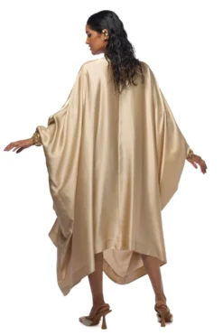 AK-OK By Anamika Khanna Earthy Beige Silk Kaftan Dress -Inca Clothing Shop 16124akok2 5