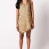 431-88 By Shweta Kapur Gold Hand Embroidered Shift Dress