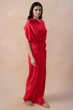 Stephany Red Draped Kaftan Dress 7 Stephany Red Draped Kaftan Dress -Inca Clothing Shop 16623sy4 3