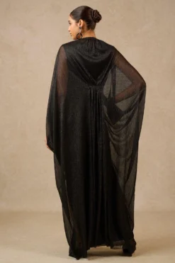 Tarun Tahiliani Black Embellished Kaftan Style Dress -Inca Clothing Shop 16923tt10 4