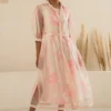Arcvsh By Pallavi Singh Pink Petal Double Layered Dress