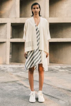 Urvashi Kaur Zephyr Flared Jamdani Dress