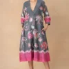 Vineet Rahul Black Floral Dress