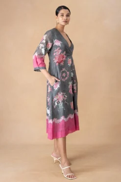 Vineet Rahul Black Floral Dress 7 Vineet Rahul Black Floral Dress -Inca Clothing Shop 171123vr27 3