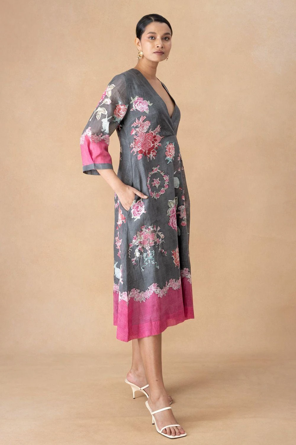 Vineet Rahul Black Floral Dress 3 Vineet Rahul Black Floral Dress - Image 3
