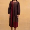 SWGT Brown Shell Tucked Dress