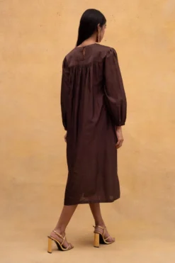 SWGT Brown Shell Tucked Dress -Inca Clothing Shop 171sw7 5