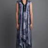 Amit Aggarwal Metallic Draped Grey Dress