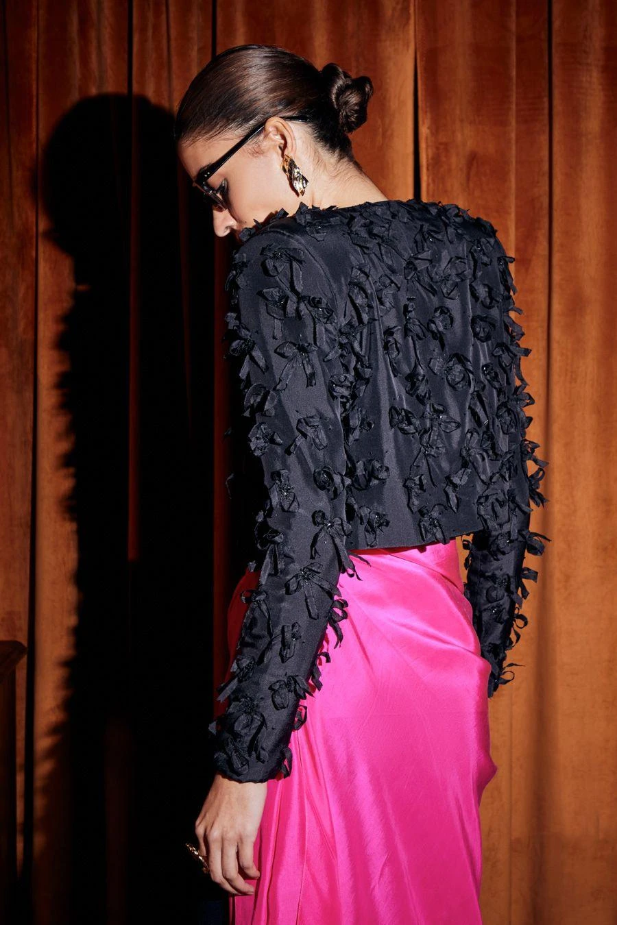 REIK Pink Draped Dress With A Cropped Jacket 4 REIK Pink Draped Dress With A Cropped Jacket - Image 4