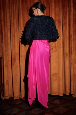 REIK Pink Draped Dress With A Cropped Jacket 9 REIK Pink Draped Dress With A Cropped Jacket -Inca Clothing Shop 17323rk26 5