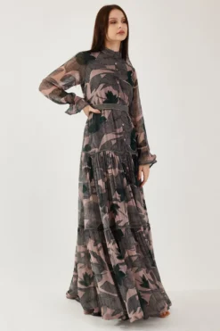 KoAi Peach And Green Floral Dress 6 KoAi Peach And Green Floral Dress -Inca Clothing Shop 17723koia19 3