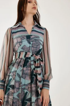 KoAi Sky Blue And Green Floral Dress 8 KoAi Sky Blue And Green Floral Dress -Inca Clothing Shop 17723koia24 4