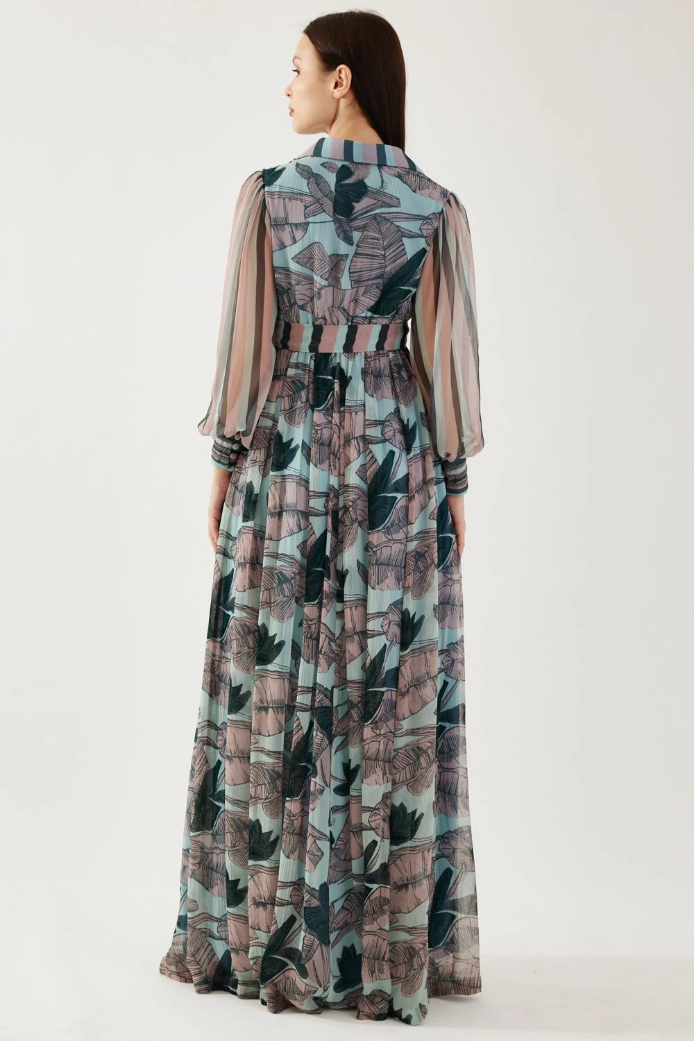 KoAi Sky Blue And Green Floral Dress 5 KoAi Sky Blue And Green Floral Dress - Image 5