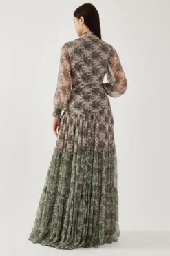 KoAi Peach And Olive Floral Dual Tone Dress 9 KoAi Peach And Olive Floral Dual Tone Dress -Inca Clothing Shop 17723koia46 5