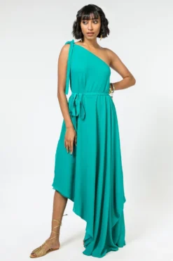 Stephany Sea Green One Shoulder Dress