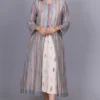 Meghna Panchmatia Grey Chanderi Dress