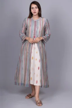 Meghna Panchmatia Grey Chanderi Dress