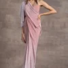 Tarun Tahiliani Pink Draped Dress With Corseted Bodice