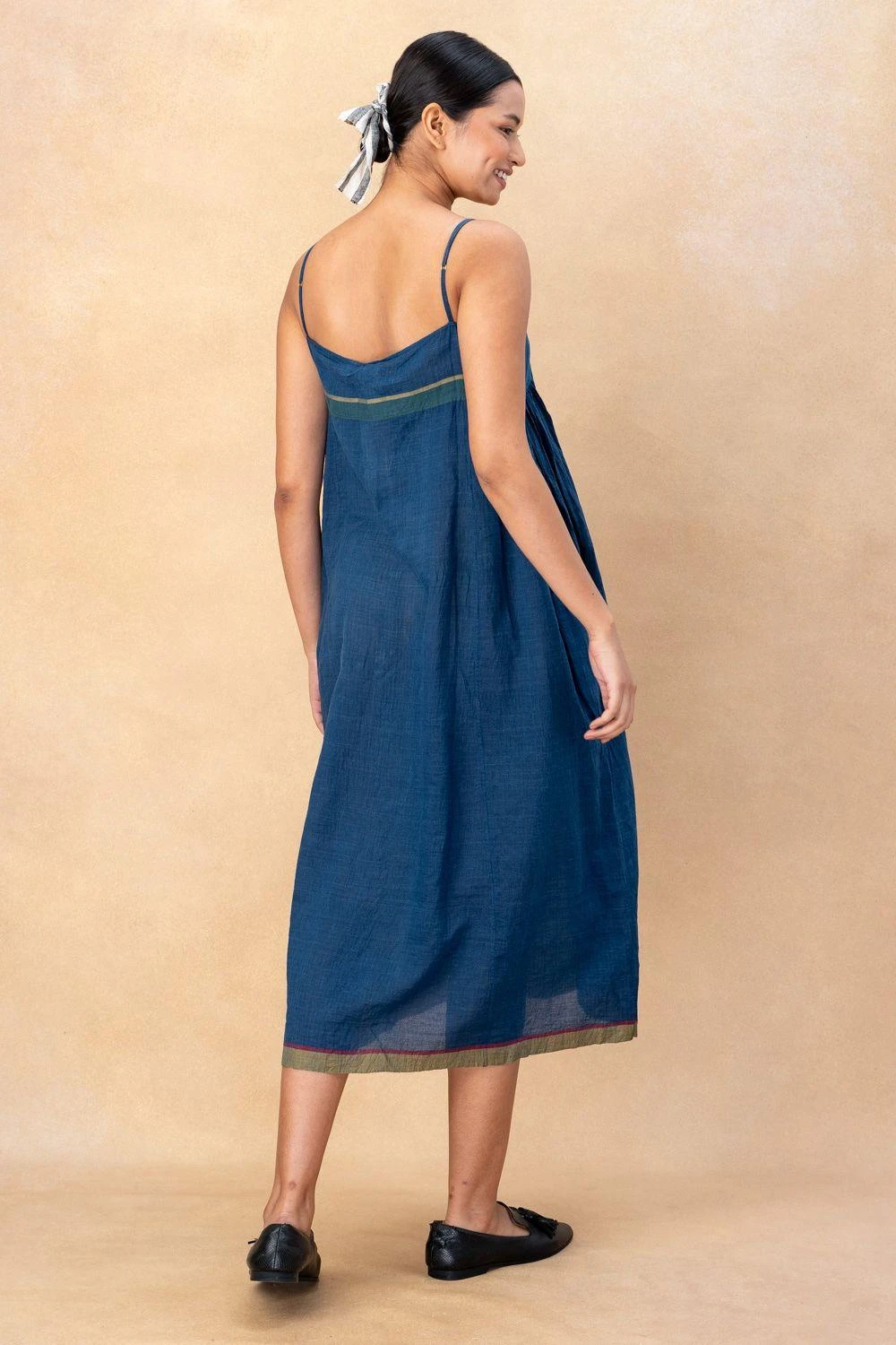 Injiri Blue Cotton Slip Dress 5 Injiri Blue Cotton Slip Dress - Image 5