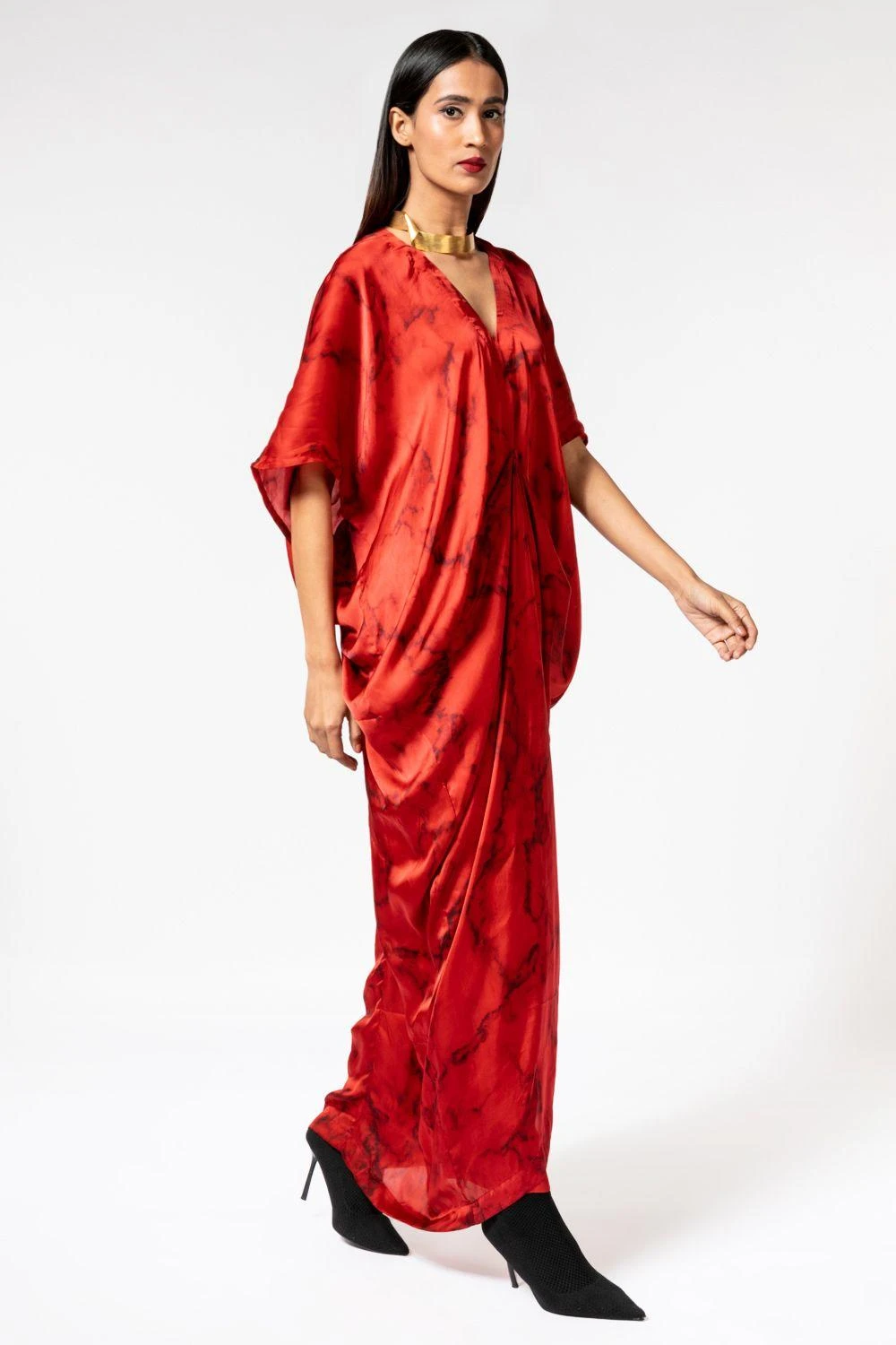 Inca Marble Red Drape Dress 3 Inca Marble Red Drape Dress - Image 3