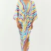Inca Illusion Stripe Kaftan Dress