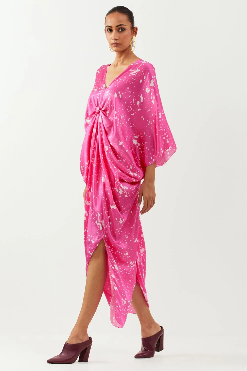 Inca Pink Splatter Kaftan Dress 2 Inca Pink Splatter Kaftan Dress - Image 2
