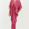 Inca Pink Houndsooth Draped Dress