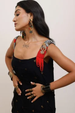 AK-OK By Anamika Khanna Black Draped Dress -Inca Clothing Shop 19523ak38 5