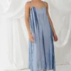 YAVI Blue Shibori Dyed Slip Dress