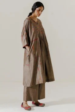Sunira Designs Brown Mool Dress With Kimono Style Sleeves -Inca Clothing Shop 197sun10 3