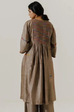 Sunira Designs Brown Mool Dress With Kimono Style Sleeves -Inca Clothing Shop 197sun10 7