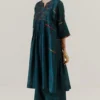Sunira Designs Green Mool Dress With Kimono Style Sleeves