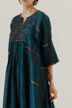 Sunira Designs Green Mool Dress With Kimono Style Sleeves -Inca Clothing Shop 197sun11 4