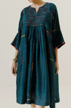 Sunira Designs Green Mool Dress With Kimono Style Sleeves -Inca Clothing Shop 197sun11 6