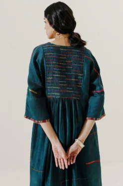 Sunira Designs Green Mool Dress With Kimono Style Sleeves -Inca Clothing Shop 197sun11 8