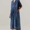 Sunira Designs Blue Mool Kaftan Midi Dress