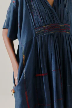 Sunira Designs Blue Mool Kaftan Midi Dress -Inca Clothing Shop 197sun13 4