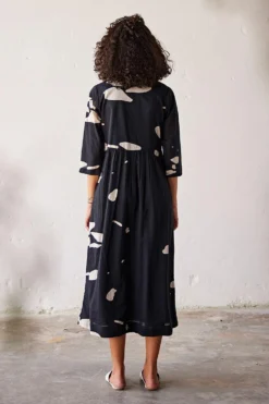 Khara Kapas Black Terracotta Print Cotton Dress -Inca Clothing Shop 19923kk7 6