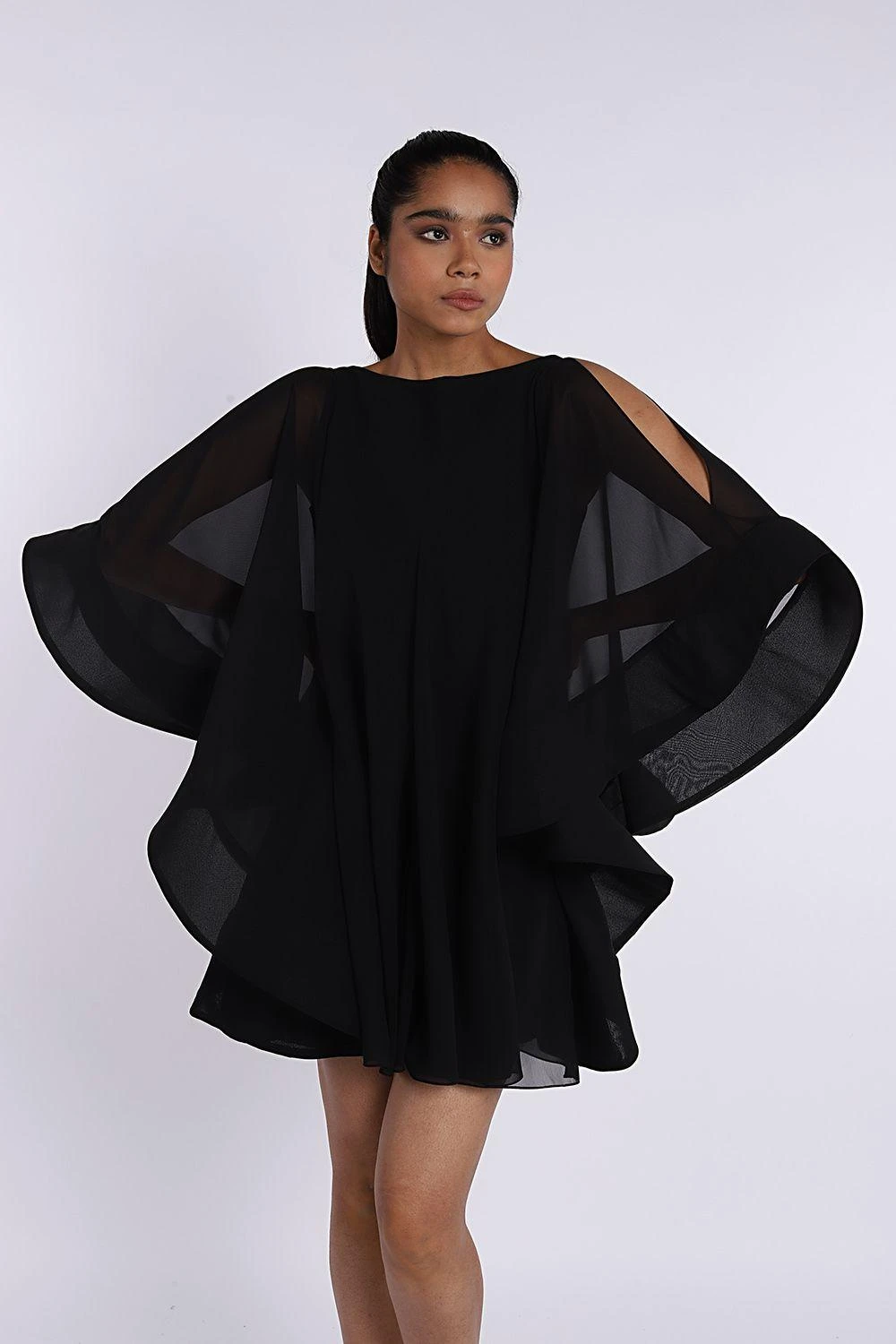 Gauri & Nainika Trapeze Dress With Flared Sleeves 1 Gauri & Nainika Trapeze Dress With Flared Sleeves