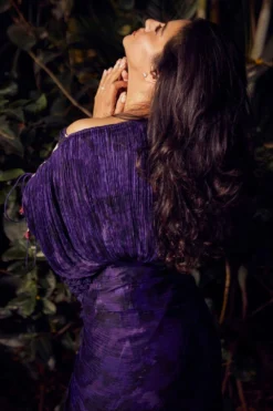 Saaksha & Kinni Purple Micro Pleated Sari Dress -Inca Clothing Shop 207saaksha1 5